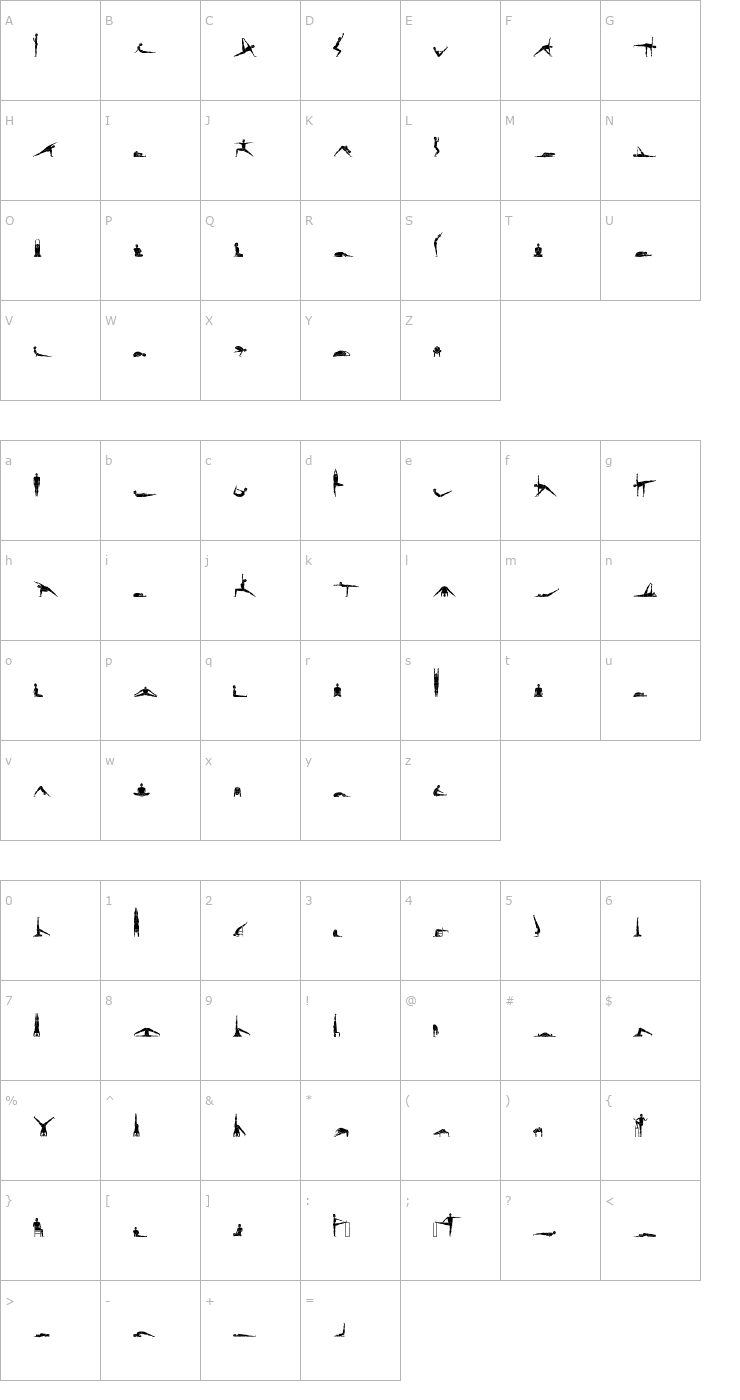 Character Map Yogafont Font