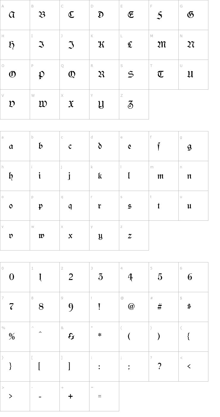 Character Map Yonkers Font