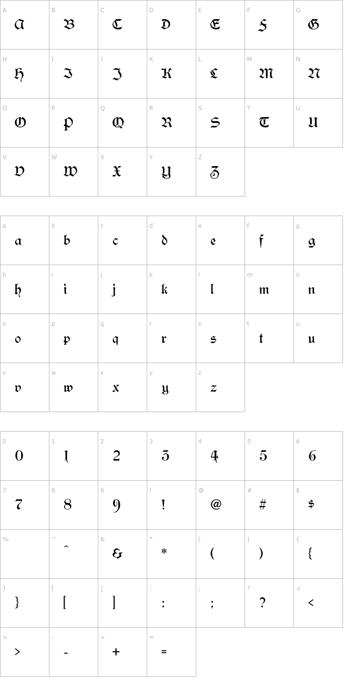 Character Map Yonkers-Regular Font