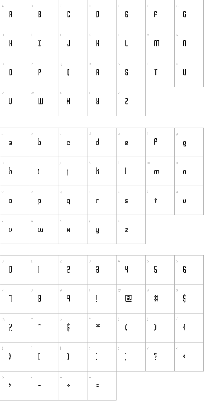 Character Map Your Complex I BRK Font