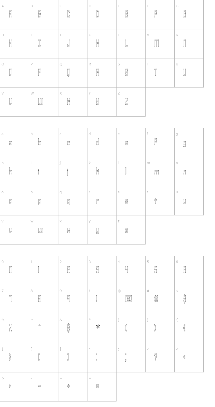 Character Map Your Complex O BRK Font