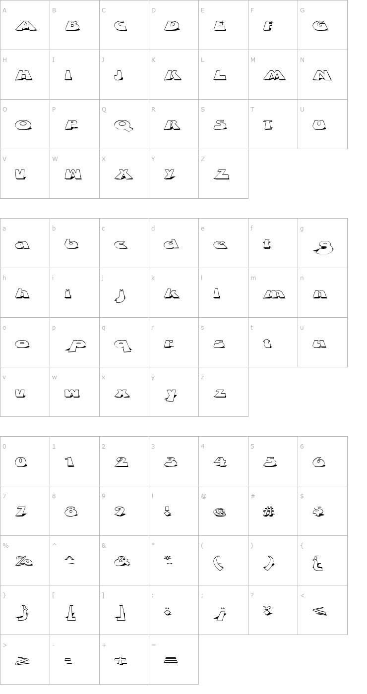 Character Map Z Dabble Down Font