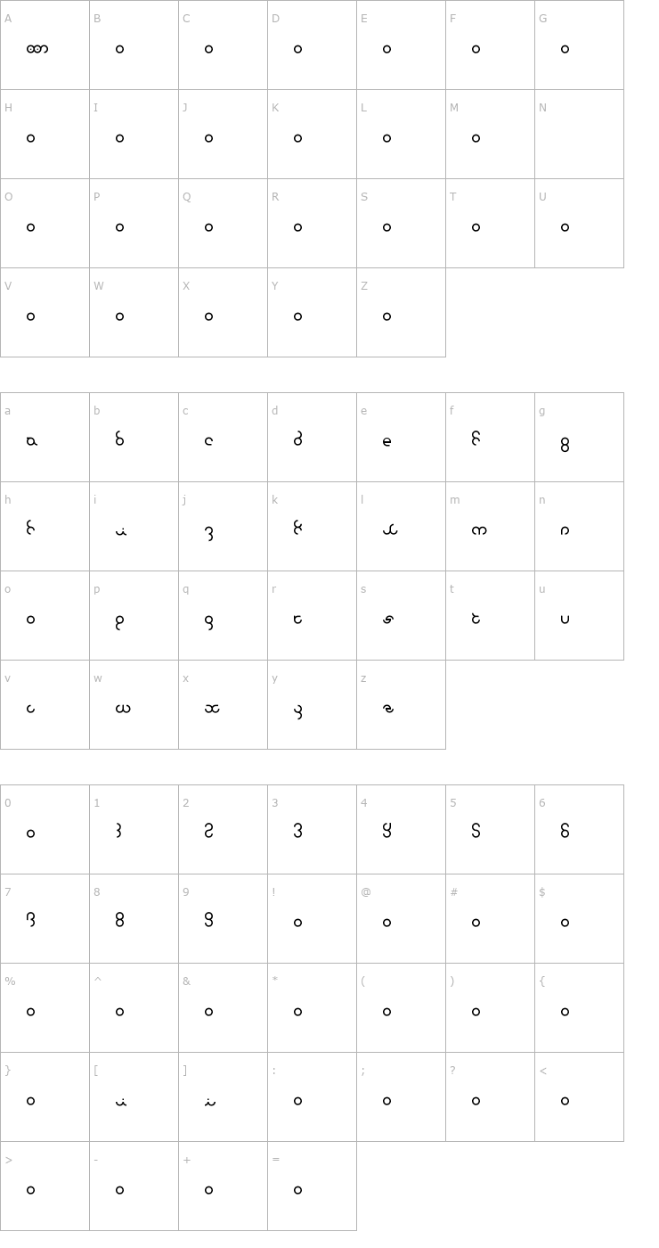 Character Map Z_metalflame Font