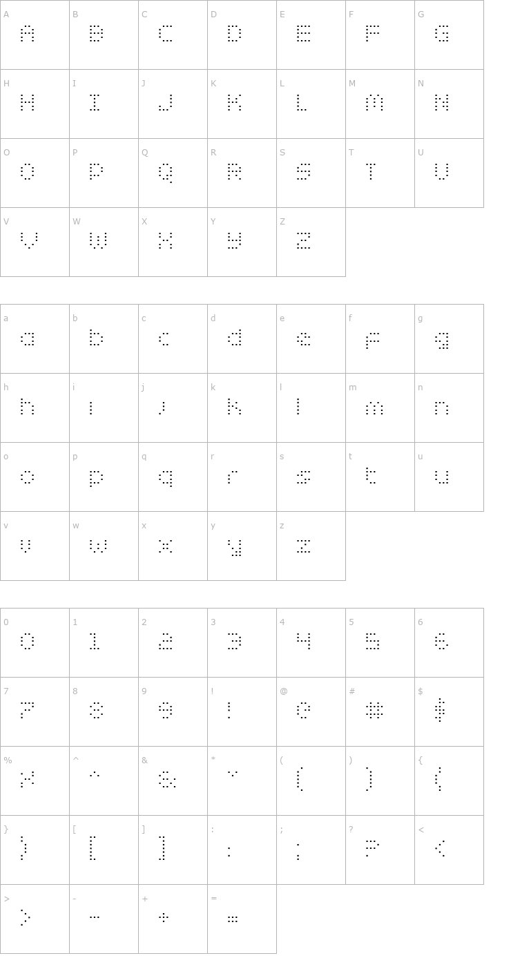 Character Map Zado Semi-Condensed Font