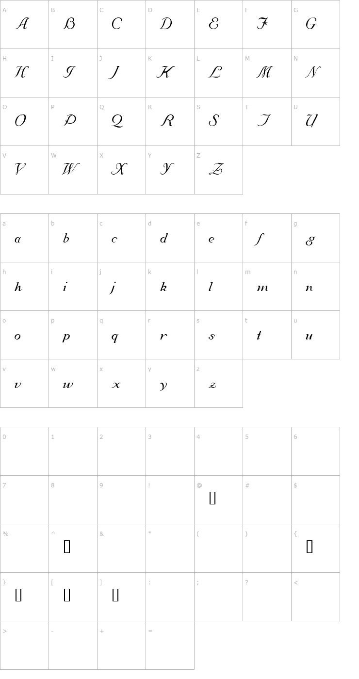 Character Map Zahariel Demo Font