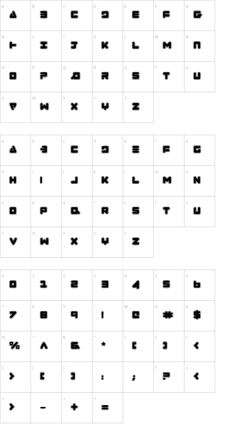 Character Map Zealot College Font