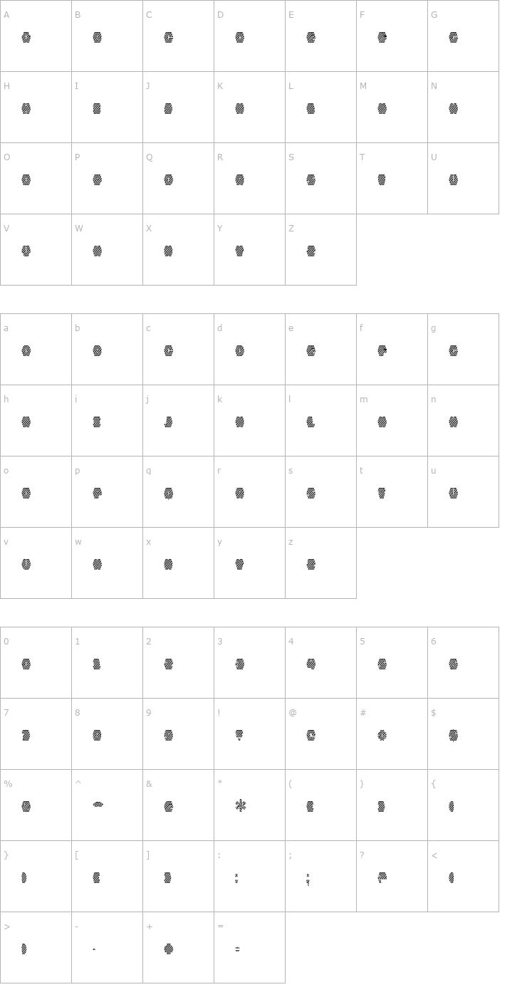 Character Map Zebraw Font