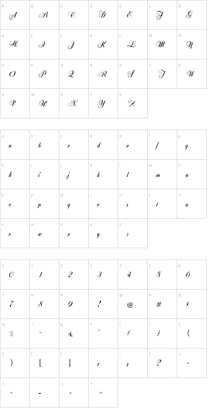 Character Map Zeeland Font