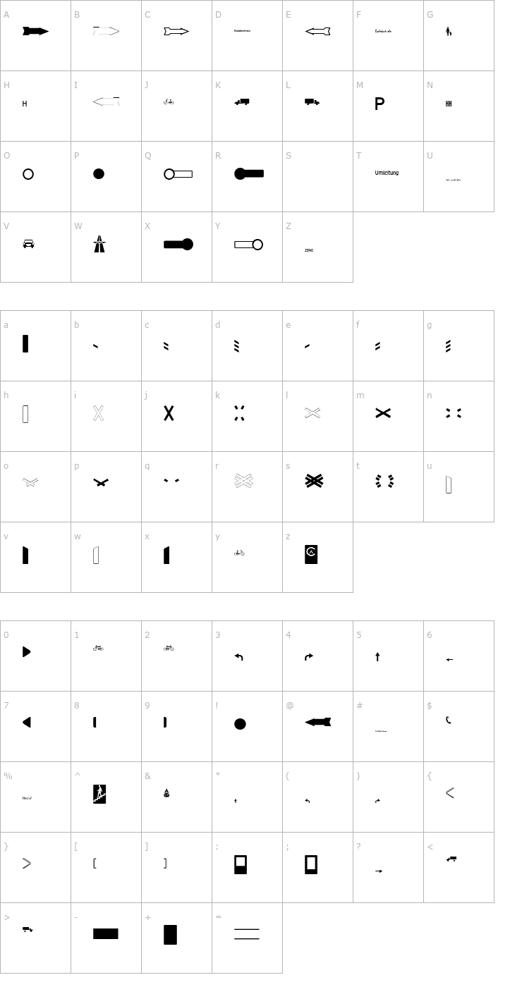 Character Map Zeichen Dreihundert Alt Font