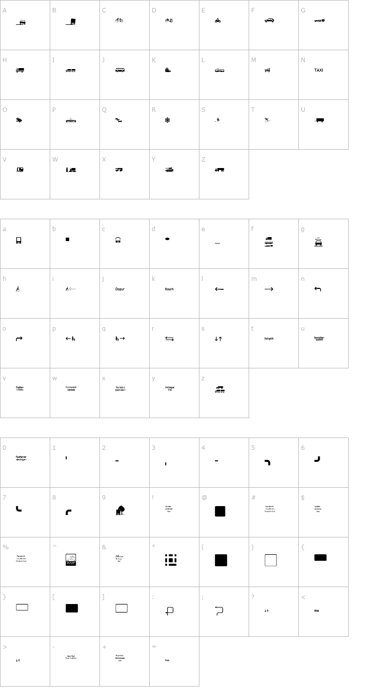 Character Map Zeichen Vierhundert Font