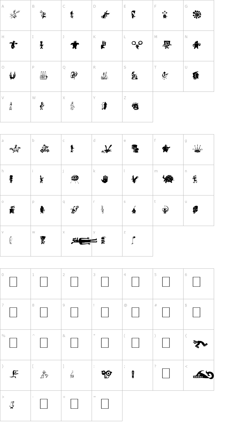 Character Map ZeitGuysTwo Font