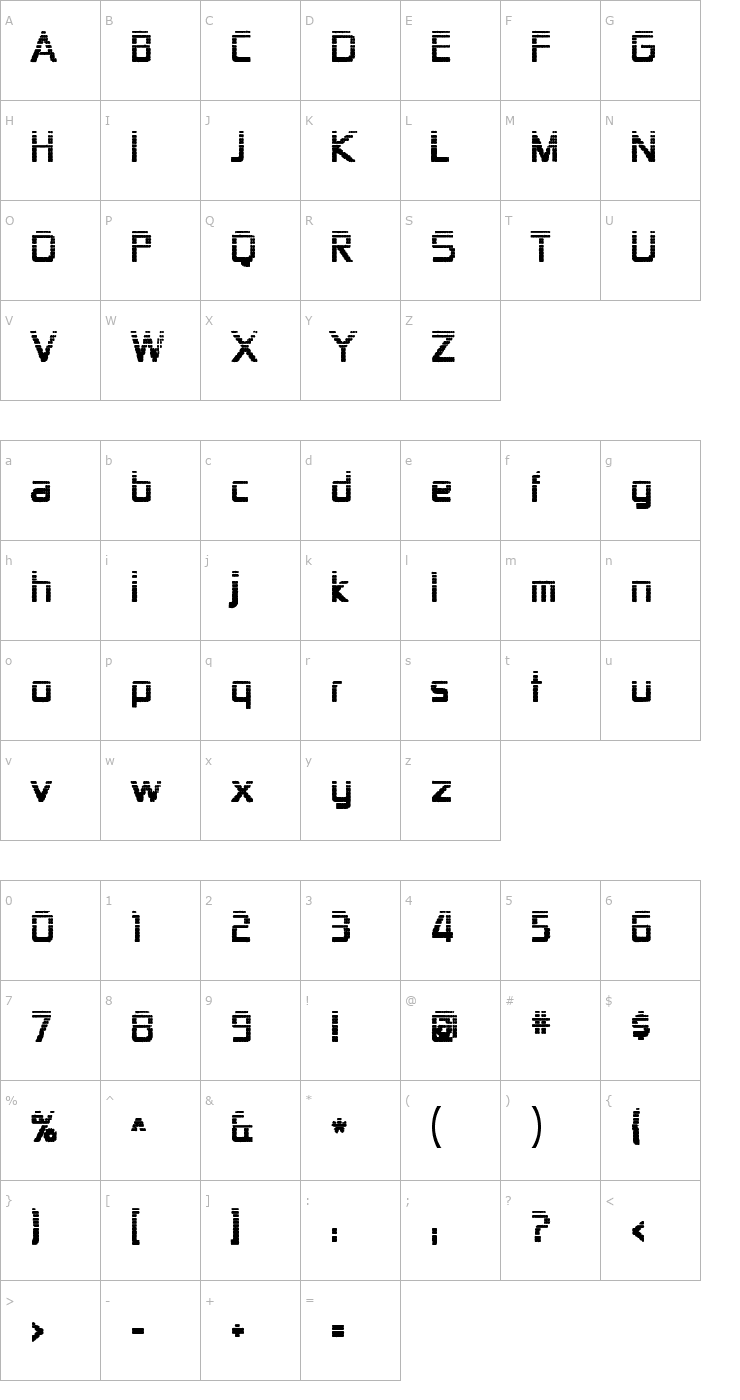Character Map Zekton Dots Font