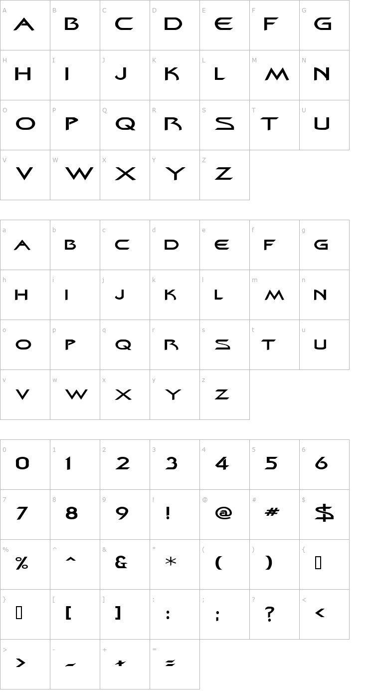 Character Map ZenonExtended Font