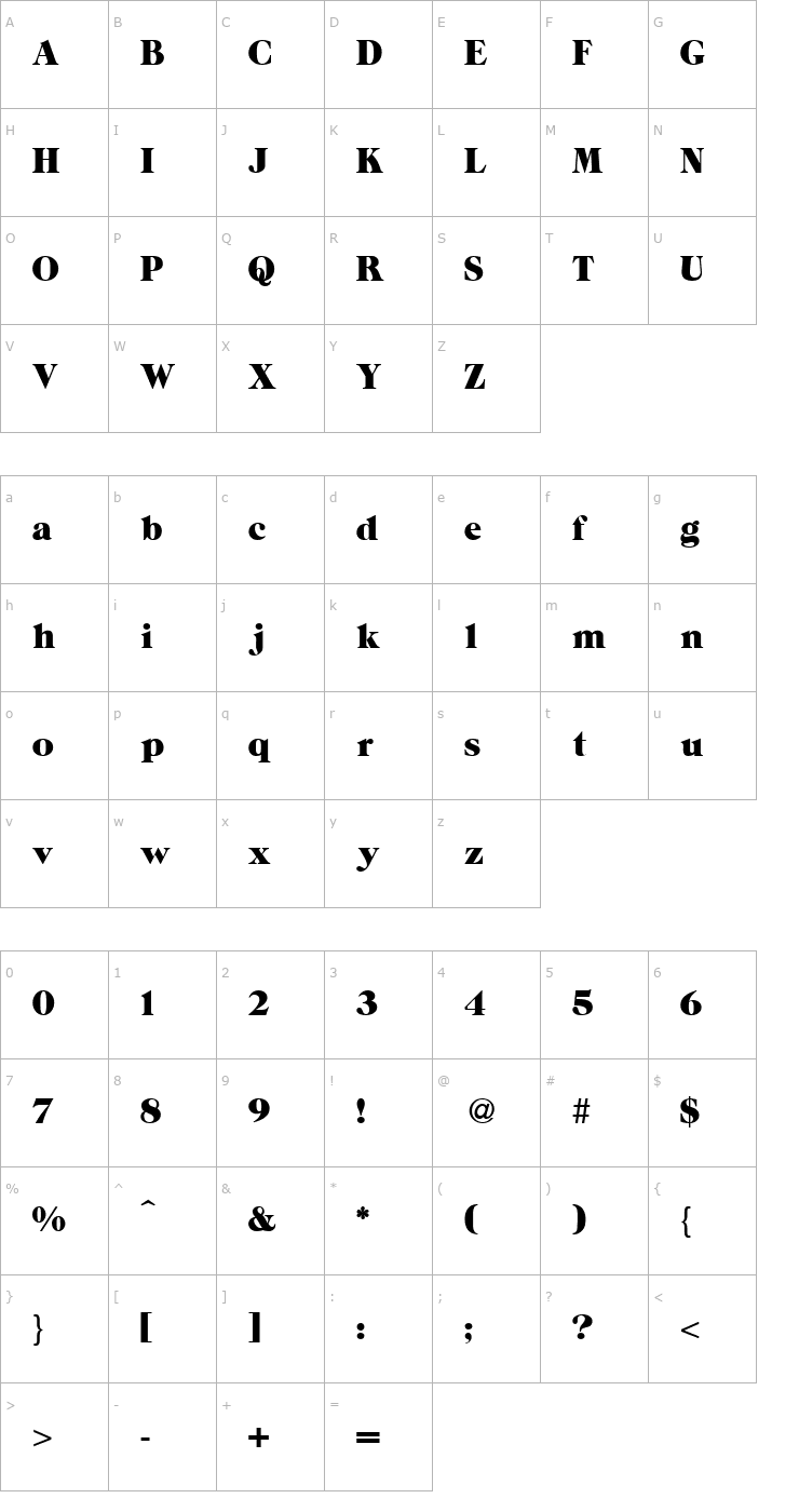 Character Map Zepp-Regular Font