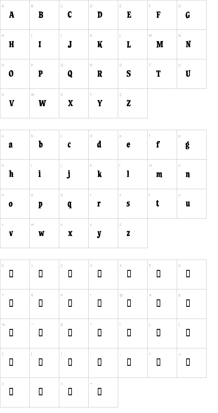 Character Map Ziggy Font