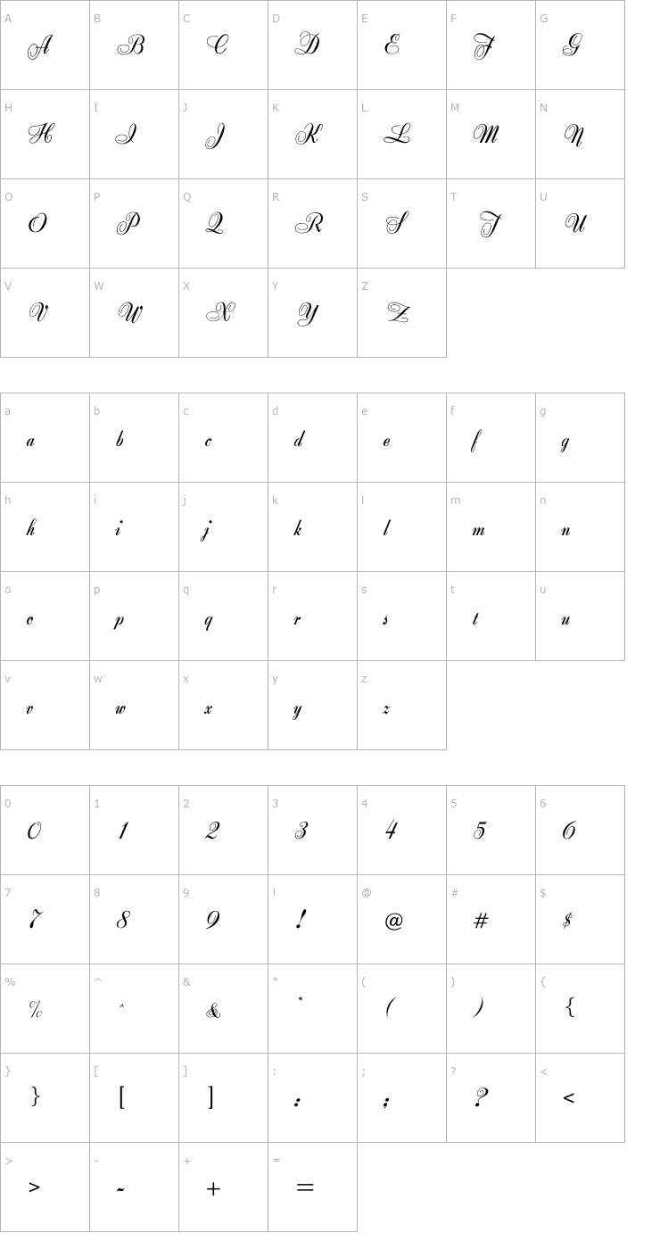 Character Map Zirkon Font