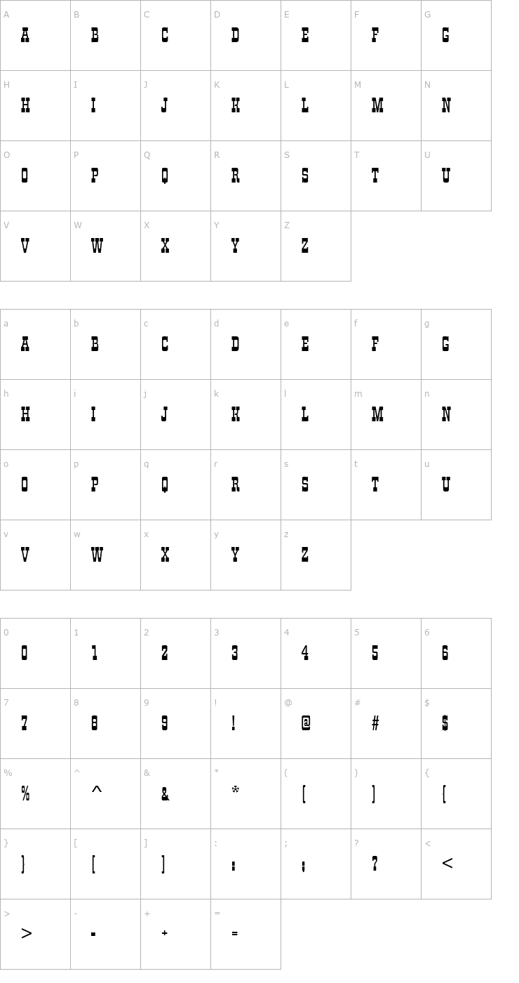 Character Map ZirkusD Font