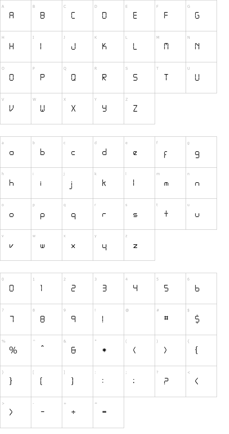 Character Map Ziska Font