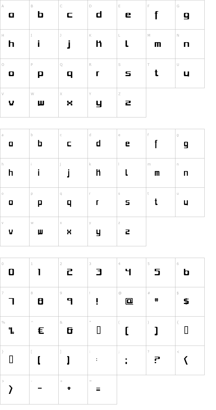 Character Map Zoltan Kiss Font