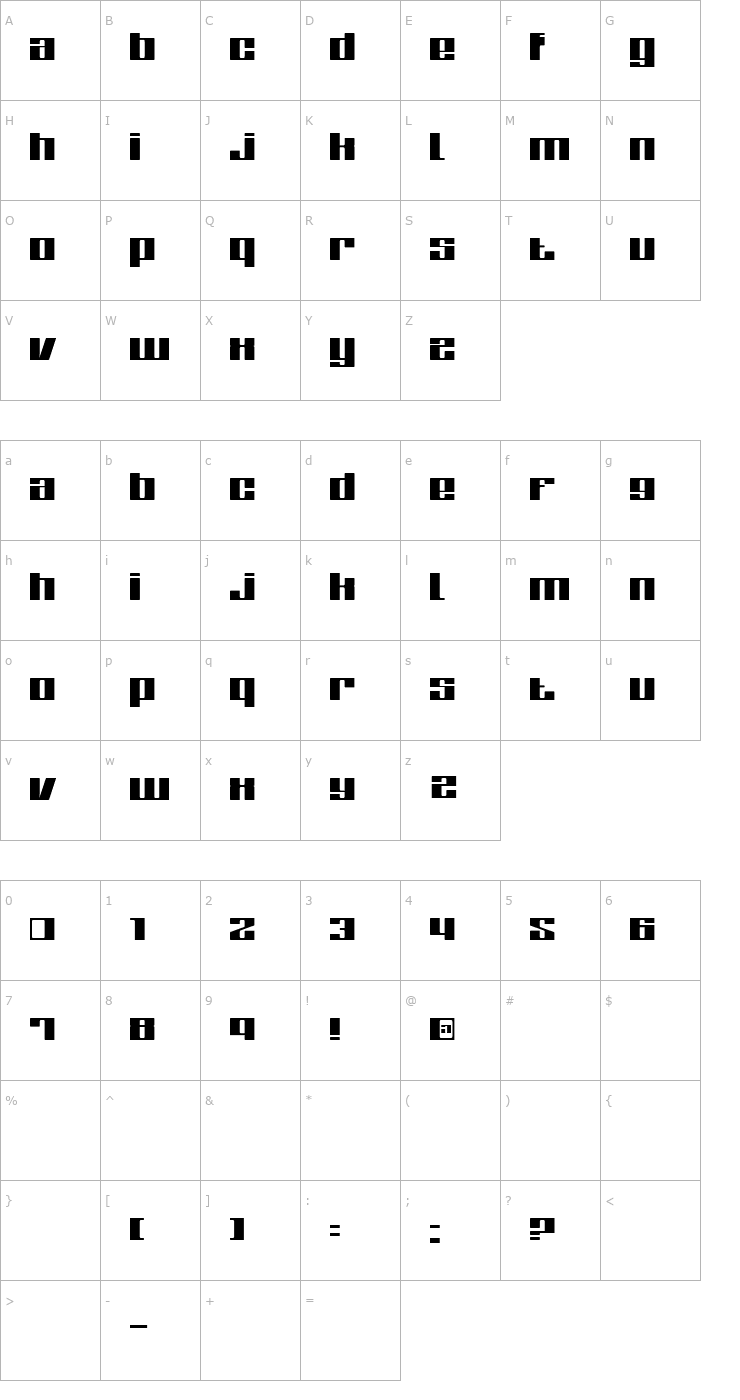 Character Map Zone Font