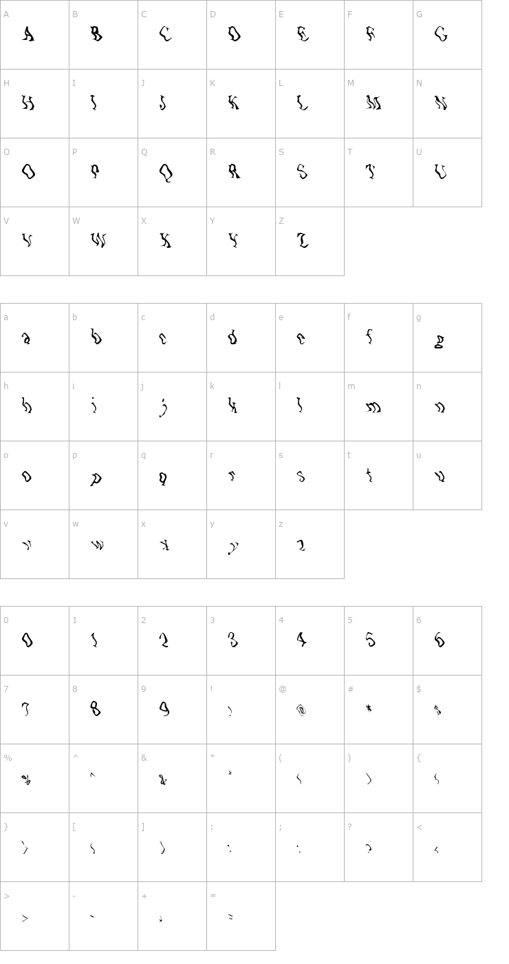 Character Map Zone23_UnderWater Font