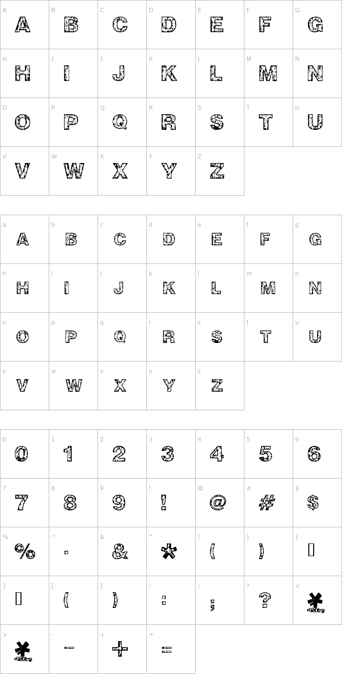 Character Map ZWISDOM Font