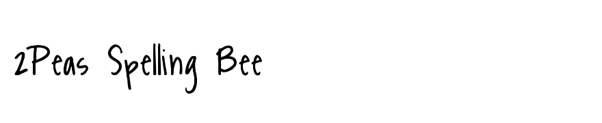2Peas Spelling Bee