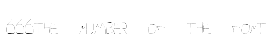 666the number of the font 1