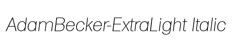 AdamBecker-ExtraLight Italic