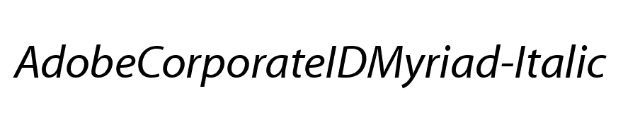 AdobeCorporateIDMyriad-Italic