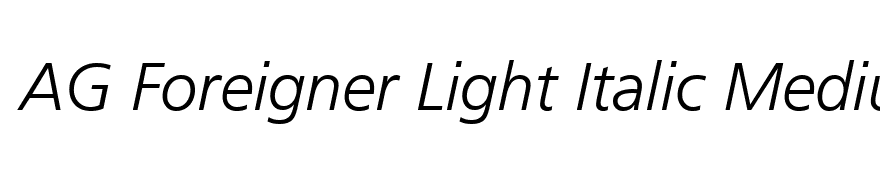 AG Foreigner Light Italic Medium