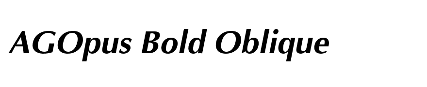 AGOpus Bold Oblique
