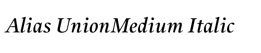 Alias UnionMedium Italic