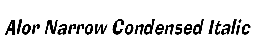 Alor Narrow Condensed Italic