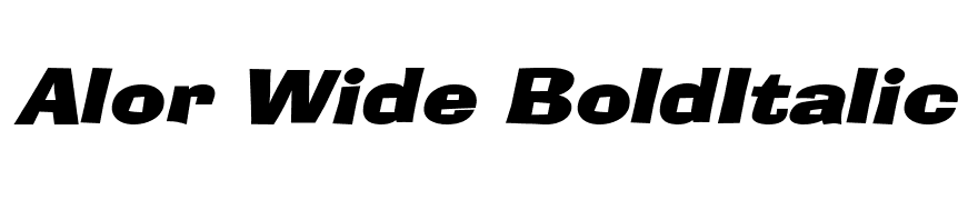 Alor Wide BoldItalic