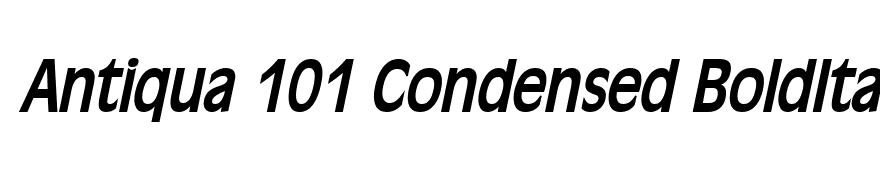 Antiqua 101 Condensed BoldItalic