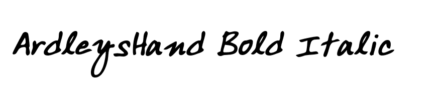 ArdleysHand Bold Italic