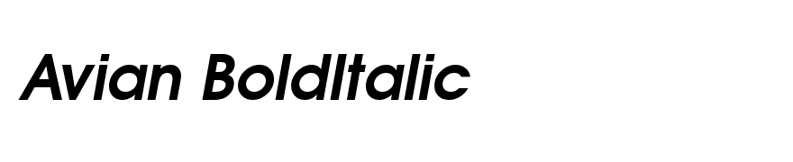 Avian BoldItalic
