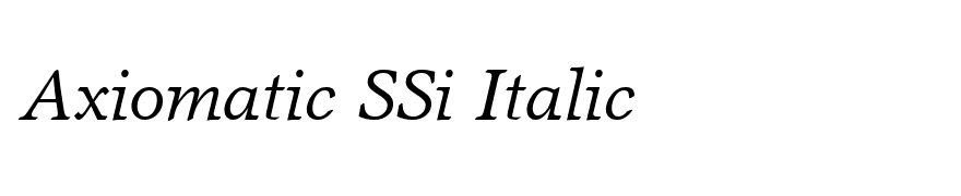 Axiomatic SSi Italic