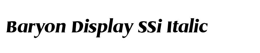 Baryon Display SSi Italic
