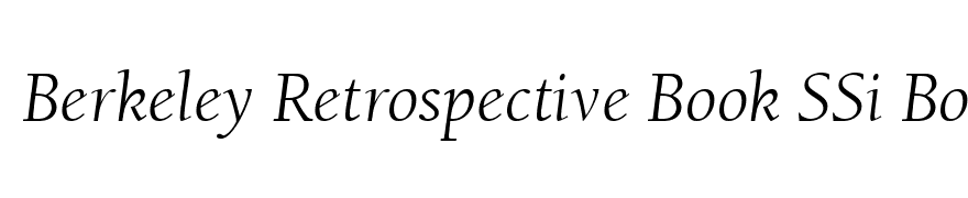 Berkeley Retrospective Book SSi Book Italic