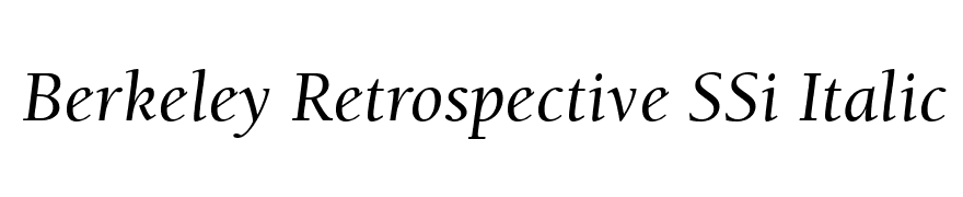 Berkeley Retrospective SSi Italic