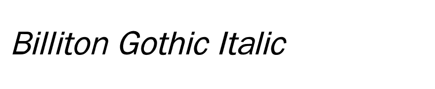 Billiton Gothic Italic