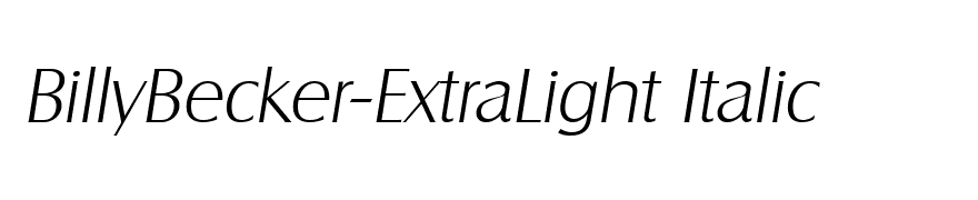 BillyBecker-ExtraLight Italic