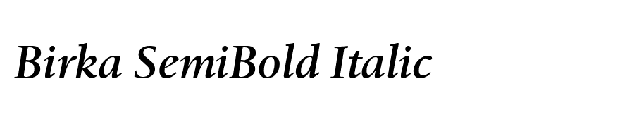 Birka SemiBold Italic