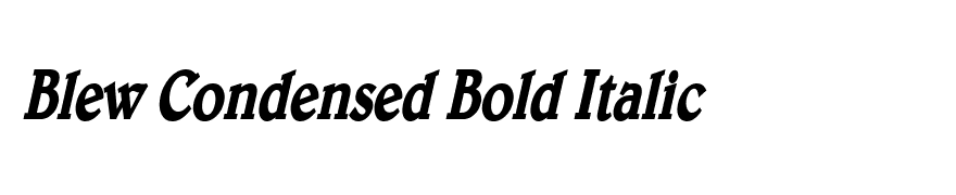 Blew Condensed Bold Italic