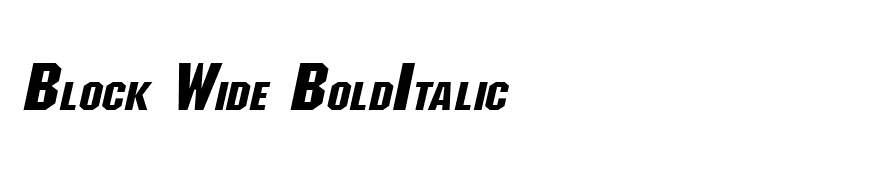 Block Wide BoldItalic