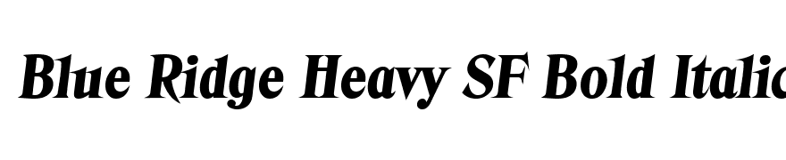Blue Ridge Heavy SF Bold Italic