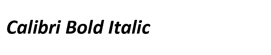 Calibri Bold Italic