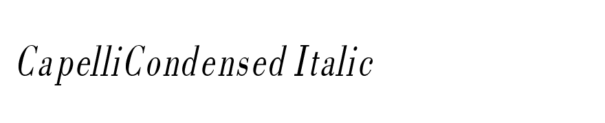 CapelliCondensed Italic